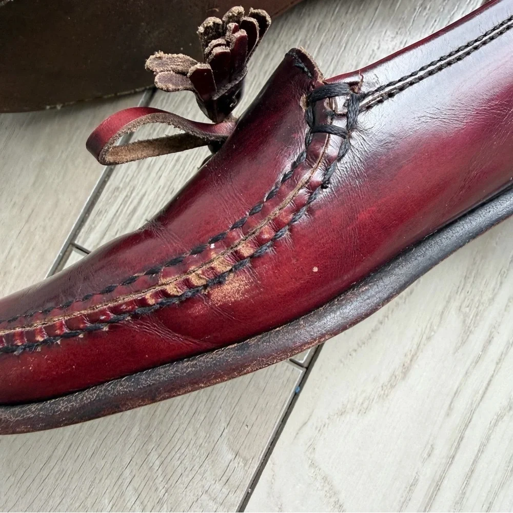 Cole Haan Pinch Tassel Loafers - Burgundy